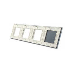 Keturių vietų LIVOLO stiklo panelė 702GGG-61 (2+3xRėmelis) Balta