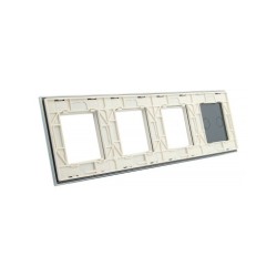 Keturių vietų LIVOLO stiklo panelė 702GGG-61 (2+3xRėmelis) Balta