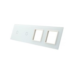 Keturių vietų LIVOLO stiklo panelė 7011GG-61 (1+1+2xRėmelis) Balta