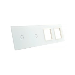 Keturių vietų LIVOLO stiklo panelė 7011GG-61 (1+1+2xRėmelis) Balta