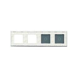 Keturių vietų LIVOLO stiklo panelė 7011GG-61 (1+1+2xRėmelis) Balta