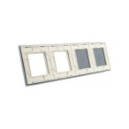 Keturių vietų LIVOLO stiklo panelė 7011GG-61 (1+1+2xRėmelis) Balta