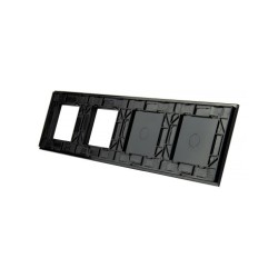 Keturių vietų LIVOLO stiklo panelė 7011GG-62 (1+1+2xRėmelis) Juoda