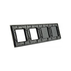 Keturių vietų LIVOLO stiklo panelė 7011GG-62 (1+1+2xRėmelis) Juoda