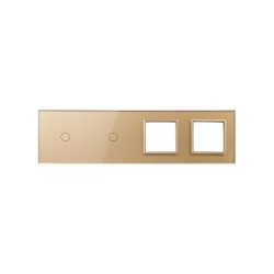 Keturių vietų LIVOLO stiklo panelė 7011GG-63 (1+1+2xRėmelis) Aukso