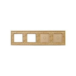 Keturių vietų LIVOLO stiklo panelė 7011GG-63 (1+1+2xRėmelis) Aukso