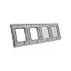 Keturių vietų LIVOLO stiklo panelė 7011GG-64 (1+1+2xRėmelis) Pilka