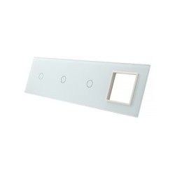 Keturių vietų LIVOLO stiklo panelė 70111G-61 (1+1+1+1xRėmelis) Balta