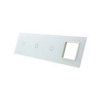 Keturių vietų LIVOLO stiklo panelė 70111G-61 (1+1+1+1xRėmelis) Balta