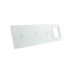 Keturių vietų LIVOLO stiklo panelė 70111G-61 (1+1+1+1xRėmelis) Balta