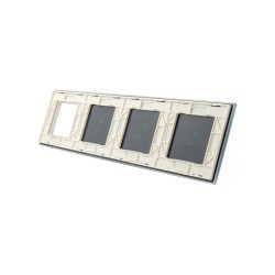 Keturių vietų LIVOLO stiklo panelė 70111G-61 (1+1+1+1xRėmelis) Balta