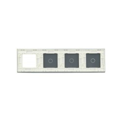 Keturių vietų LIVOLO stiklo panelė 70111G-61 (1+1+1+1xRėmelis) Balta