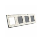 Keturių vietų LIVOLO stiklo panelė 70111G-61 (1+1+1+1xRėmelis) Balta
