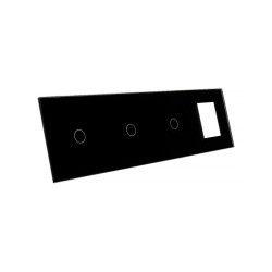 Keturių vietų LIVOLO stiklo panelė 70111G-62 (1+1+1+1xRėmelis) Juoda