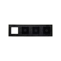 Keturių vietų LIVOLO stiklo panelė 70111G-62 (1+1+1+1xRėmelis) Juoda