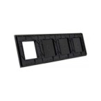 Keturių vietų LIVOLO stiklo panelė 70111G-62 (1+1+1+1xRėmelis) Juoda