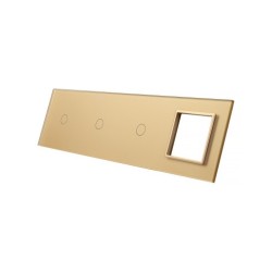 Keturių vietų LIVOLO stiklo panelė 70111G-63 (1+1+1+1xRėmelis) Aukso