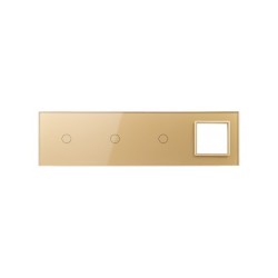 Keturių vietų LIVOLO stiklo panelė 70111G-63 (1+1+1+1xRėmelis) Aukso