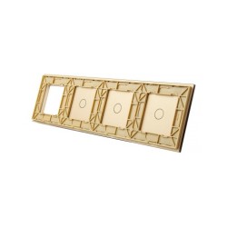 Keturių vietų LIVOLO stiklo panelė 70111G-63 (1+1+1+1xRėmelis) Aukso