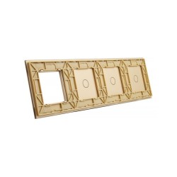 Keturių vietų LIVOLO stiklo panelė 70111G-63 (1+1+1+1xRėmelis) Aukso
