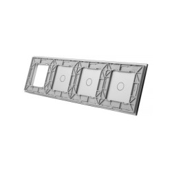 Keturių vietų LIVOLO stiklo panelė 70111G-64 (1+1+1+1xRėmelis) Pilka