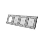 Keturių vietų LIVOLO stiklo panelė 70111G-64 (1+1+1+1xRėmelis) Pilka
