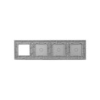 Keturių vietų LIVOLO stiklo panelė 70111G-64 (1+1+1+1xRėmelis) Pilka