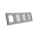 Keturių vietų LIVOLO stiklo panelė 70111G-64 (1+1+1+1xRėmelis) Pilka