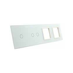 Keturių vietų LIVOLO stiklo panelė 7012GG-61 (1+2+2xRėmelis) Balta