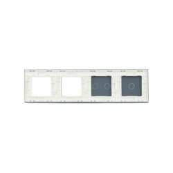 Keturių vietų LIVOLO stiklo panelė 7012GG-61 (1+2+2xRėmelis) Balta