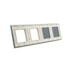Keturių vietų LIVOLO stiklo panelė 7012GG-61 (1+2+2xRėmelis) Balta