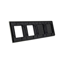 Keturių vietų LIVOLO stiklo panelė 7012GG-62 (1+2+2xRėmelis) Juoda