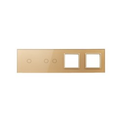 Keturių vietų LIVOLO stiklo panelė 7012GG-63 (1+2+2xRėmelis) Aukso