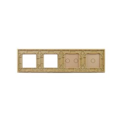 Keturių vietų LIVOLO stiklo panelė 7012GG-63 (1+2+2xRėmelis) Aukso