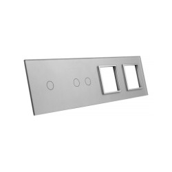 Keturių vietų LIVOLO stiklo panelė 7012GG-64 (1+2+2xRėmelis) Pilka