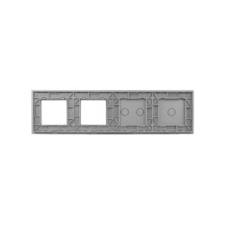 Keturių vietų LIVOLO stiklo panelė 7012GG-64 (1+2+2xRėmelis) Pilka