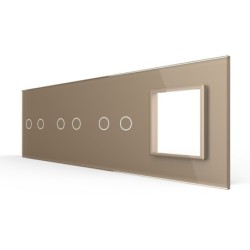 Keturių vietų LIVOLO stiklo panelė 70222G-63 (2+2+2+1xRėmelis) Aukso