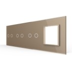 Keturių vietų LIVOLO stiklo panelė 70222G-63 (2+2+2+1xRėmelis) Aukso