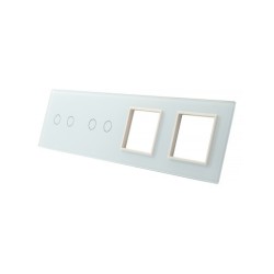 Keturių vietų LIVOLO stiklo panelė 7022GG-61 (2+2+2xRėmelis) Balta