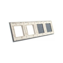 Keturių vietų LIVOLO stiklo panelė 7022GG-61 (2+2+2xRėmelis) Balta