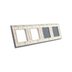 Keturių vietų LIVOLO stiklo panelė 7022GG-61 (2+2+2xRėmelis) Balta