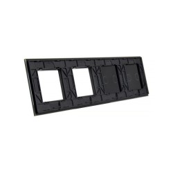 Keturių vietų LIVOLO stiklo panelė 7022GG-62 (2+2+2xRėmelis) Juoda