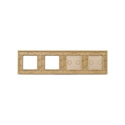 Keturių vietų LIVOLO stiklo panelė 7022GG-63 (2+2+2xRėmelis) Aukso