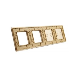 Keturių vietų LIVOLO stiklo panelė 7022GG-63 (2+2+2xRėmelis) Aukso