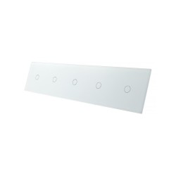 Penkių vietų LIVOLO stiklo panelė 7011111-61 (1+1+1+1+1) Balta