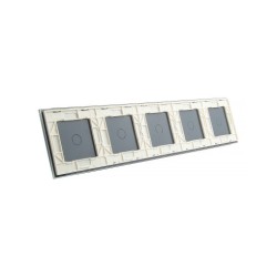Penkių vietų LIVOLO stiklo panelė 7011111-61 (1+1+1+1+1) Balta