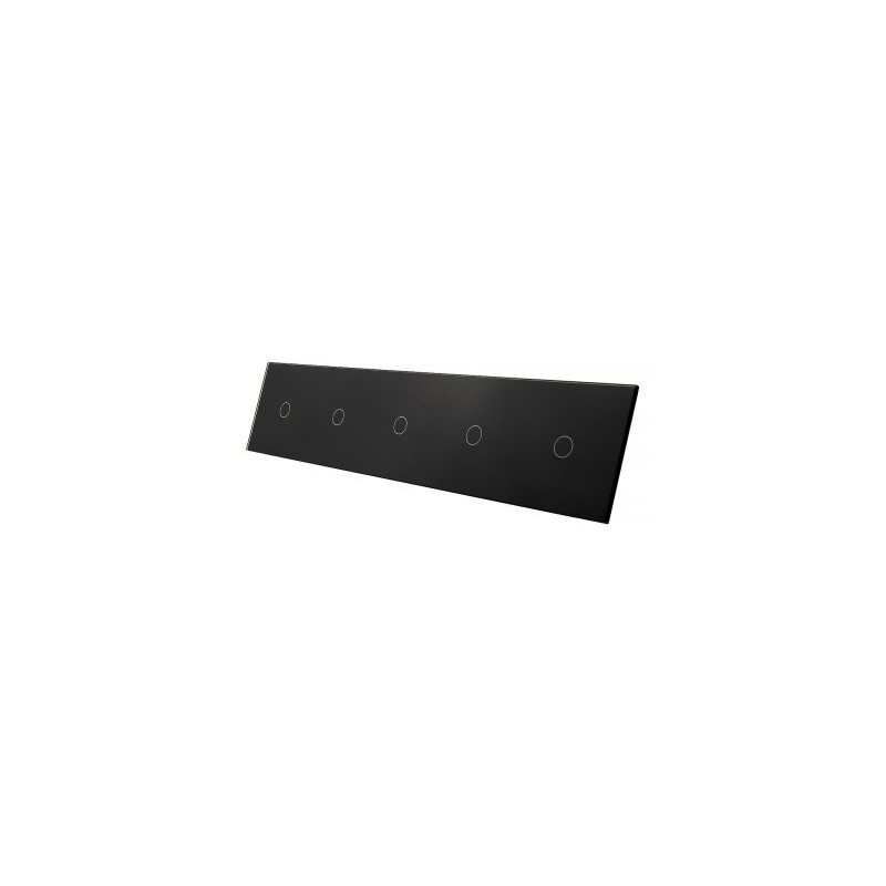 Penkių vietų LIVOLO stiklo panelė 7011111-62 (1+1+1+1+1) Juoda