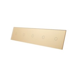 Penkių vietų LIVOLO stiklo panelė 7011111-63 (1+1+1+1+1) Aukso