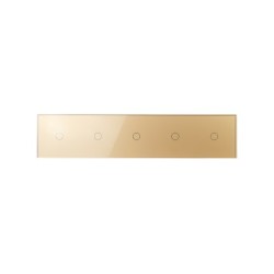 Penkių vietų LIVOLO stiklo panelė 7011111-63 (1+1+1+1+1) Aukso