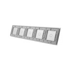 Penkių vietų LIVOLO stiklo panelė 7011111-64 (1+1+1+1+1) Pilka